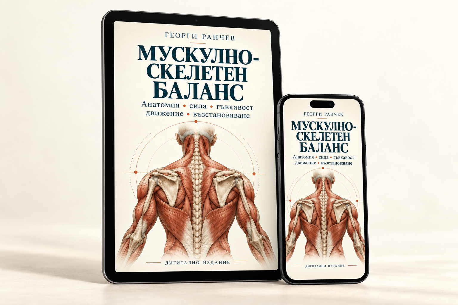 Дигиталната книга Мускулно-скелетен баланс на таблет и телефон
